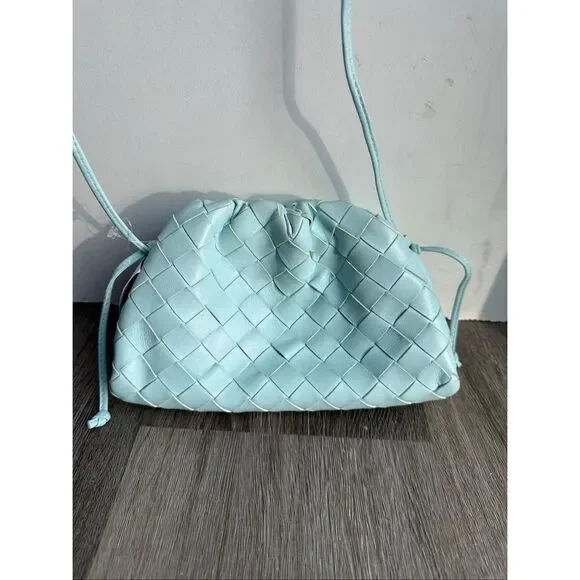 BOTTEGA VENETA Mini Pouch Intrecciato Crossbody Bag In Pale Blue $2500 - Picture 11 of 16